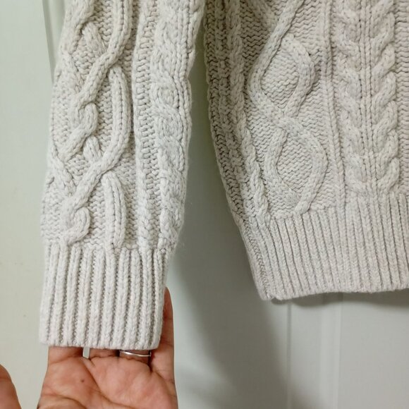 Gap Kids Cable Knit Button Neck Sweater In Soft Cream M (8-9) Pullover - Picture 5 of 9